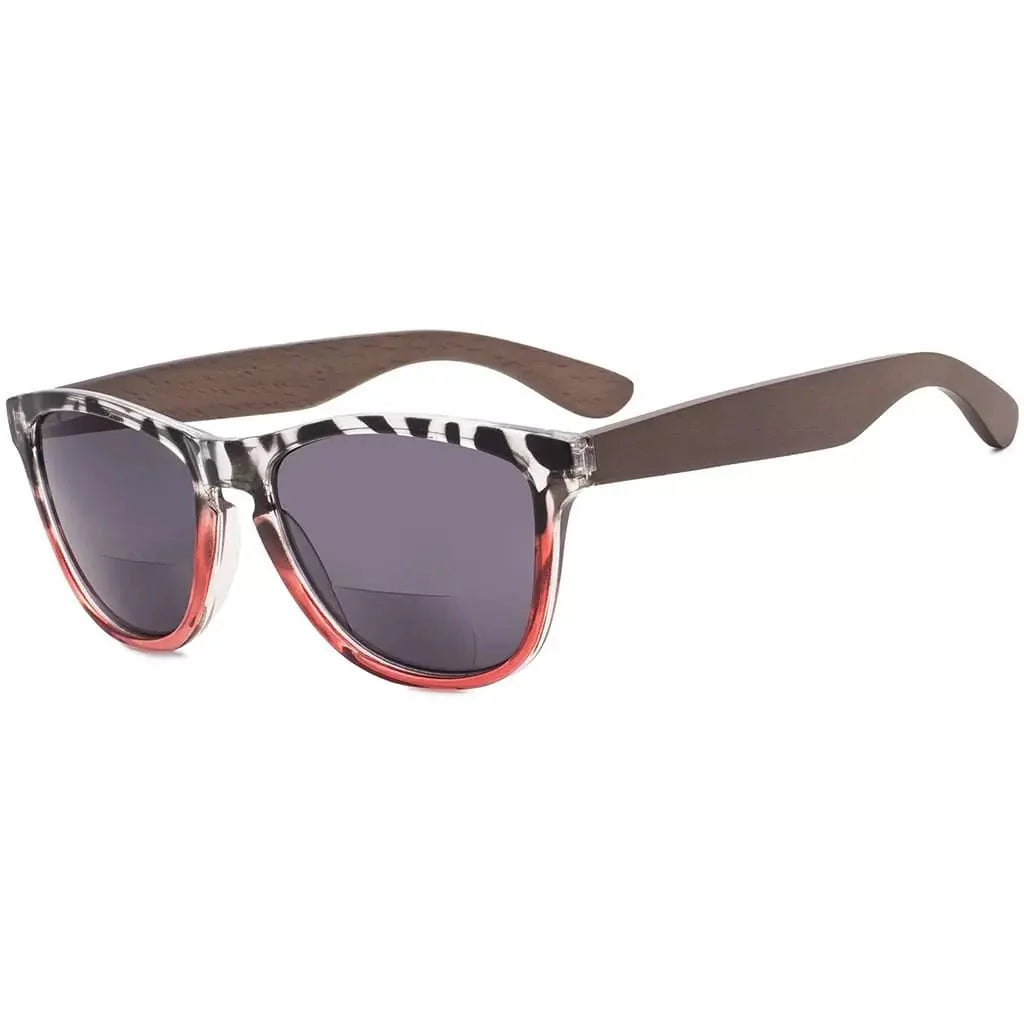 Bifocal Sunglasses with Wood Temples for Women SGH001-6