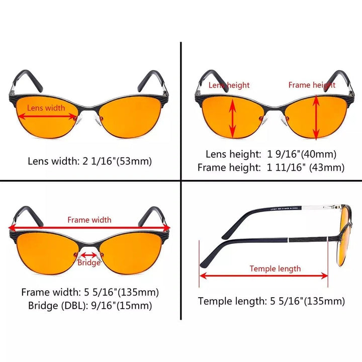 Blue Blocker Computer Glasses Cat-eye Eyewear LX19011-BB98