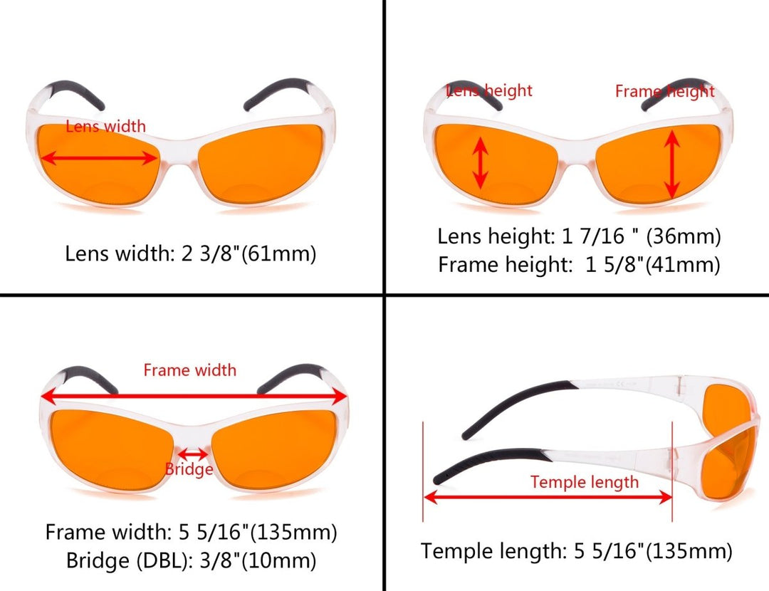 Blue Light Blocking Bifocal Wrapped Glasses SGS080