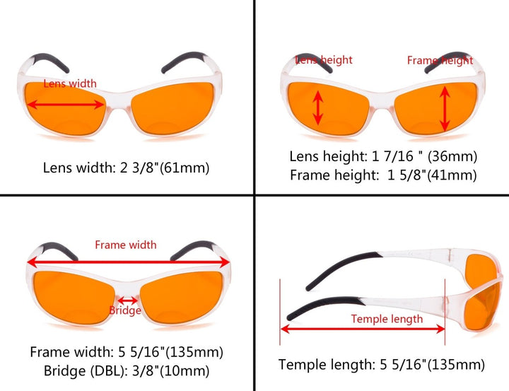 Blue Light Blocking Bifocal Wrapped Glasses SGS080