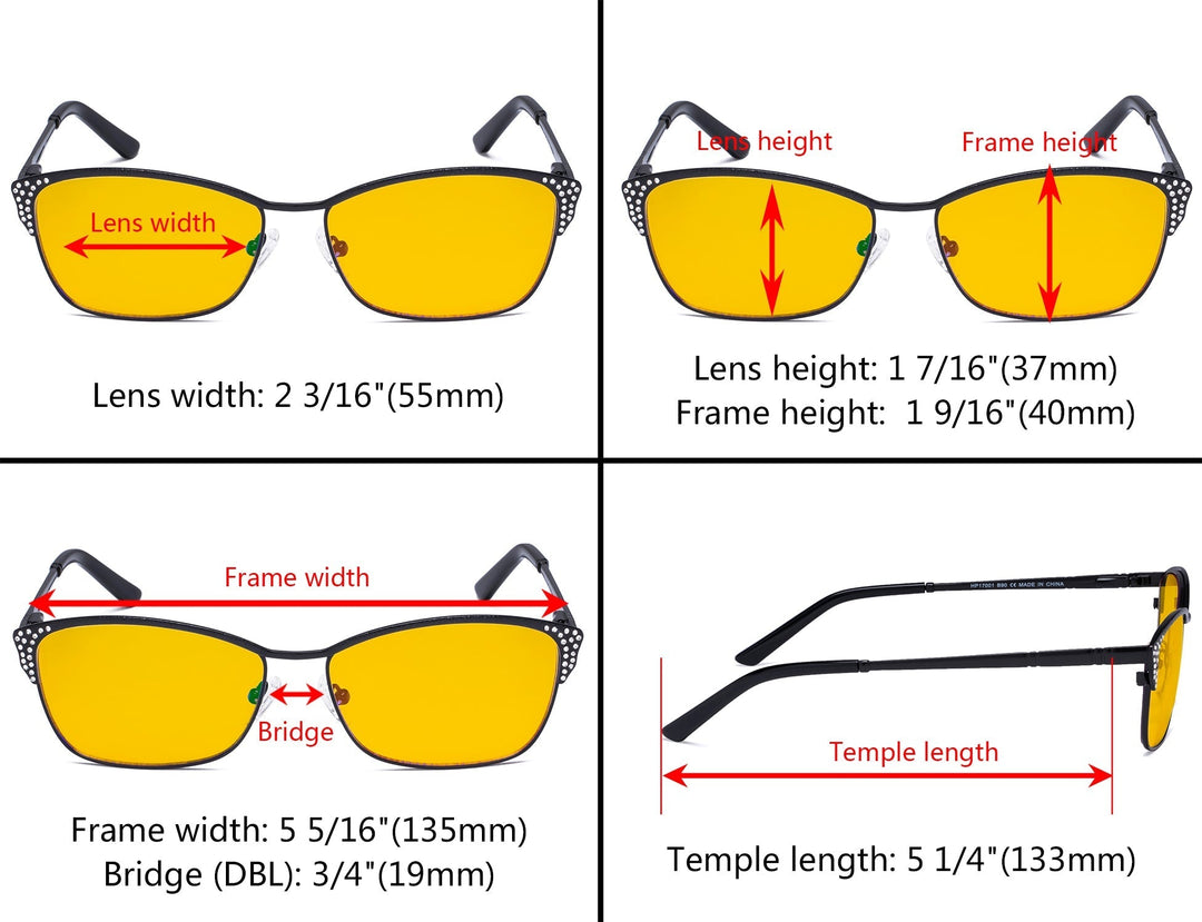 Blue Light Blocking Eyeglasses with Crystals HP17001