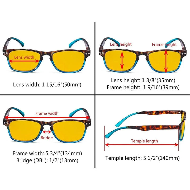 Blue Light Blocking Reading Glasses Tortoise Temples HP046D