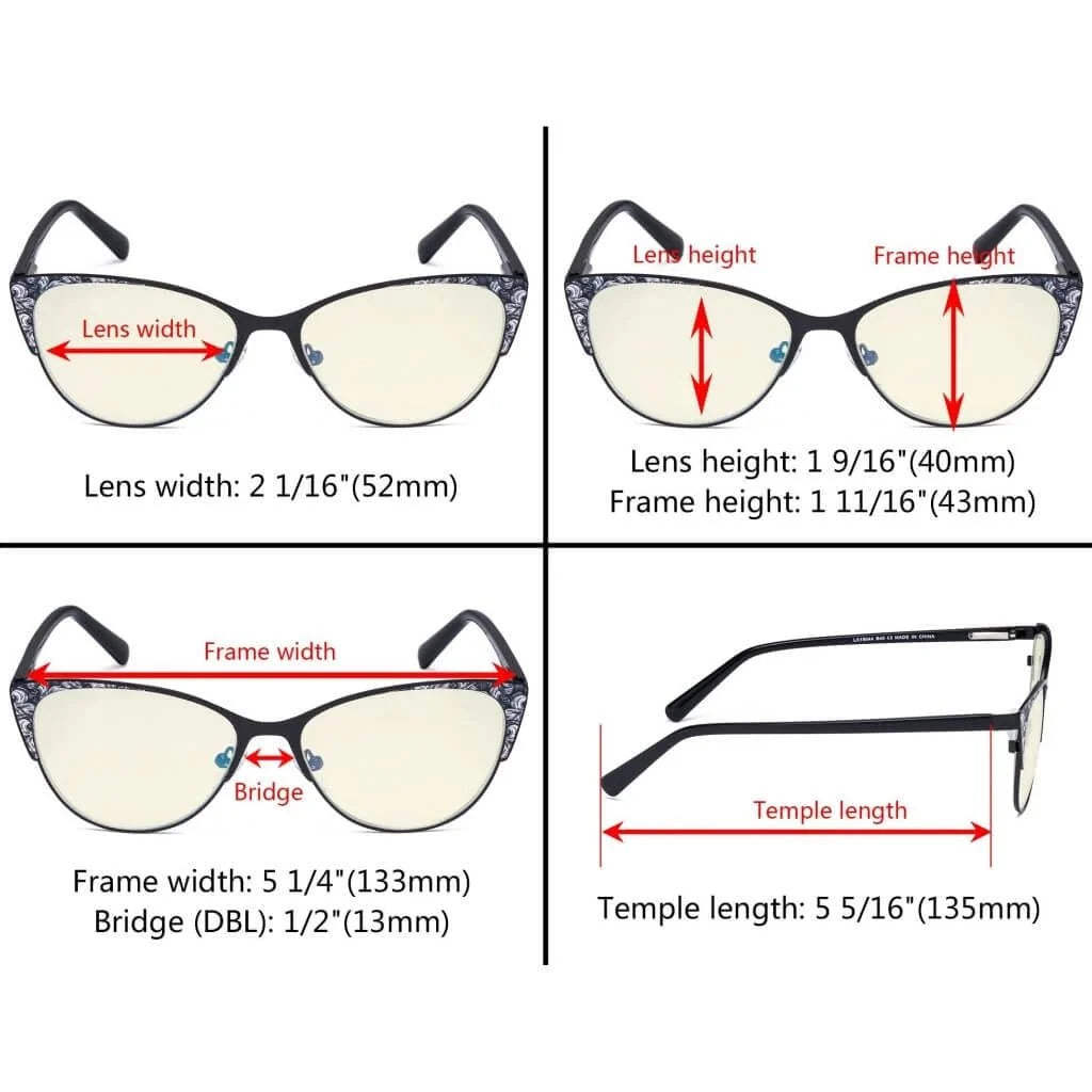 Blue Light Filter Glasses Cat-eye Eyewear LX19044-BB40