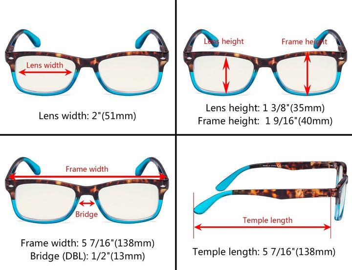 Blue Light Filter Reading Glasses UVR075D