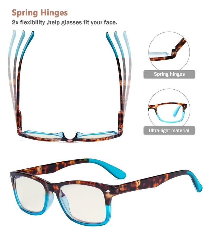 Blue Light Filter Reading Glasses UVR075D
