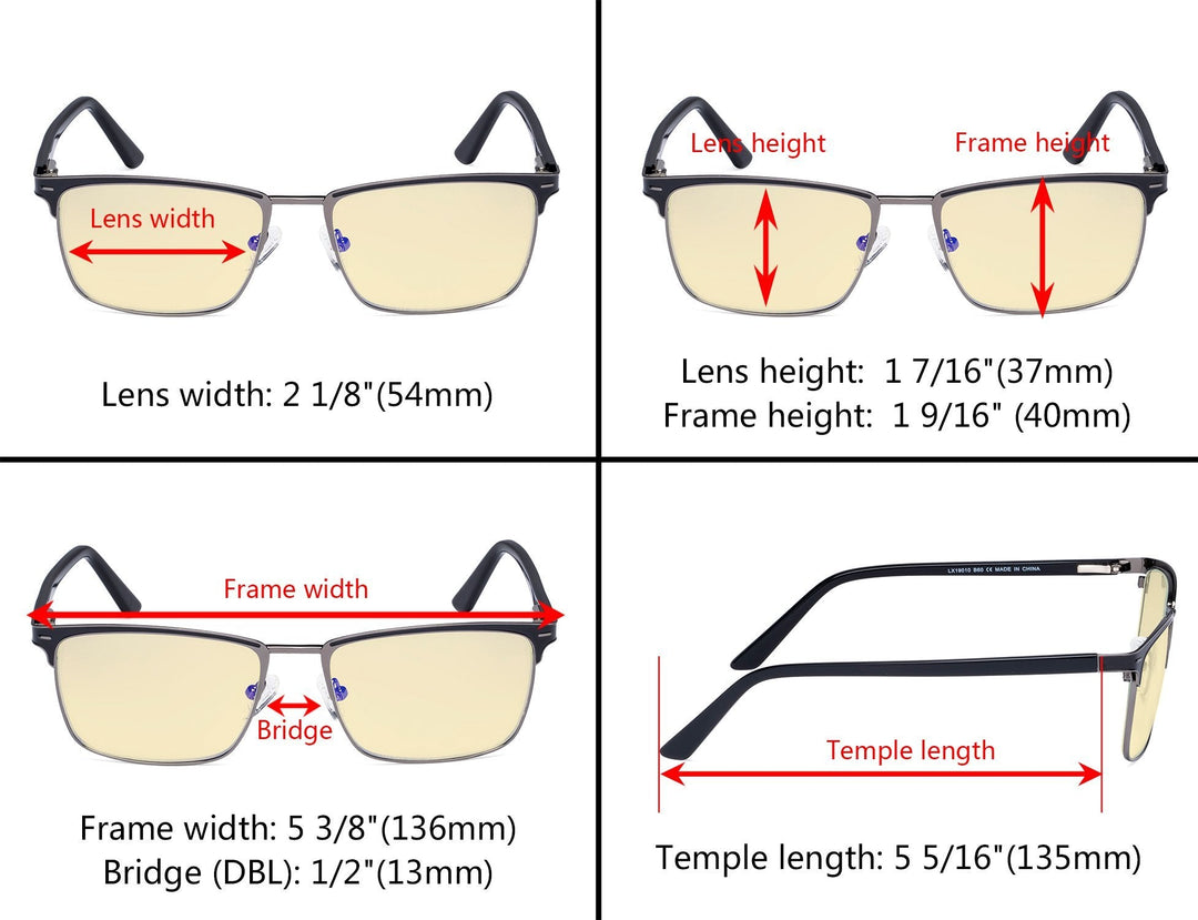 Classic Design Blue Light Blocking Eyeglasses LX19010-BB60