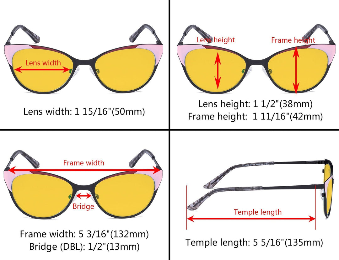 Cat-eye Anti-reflective Blue Light Eyeglasses LX19033-BB90