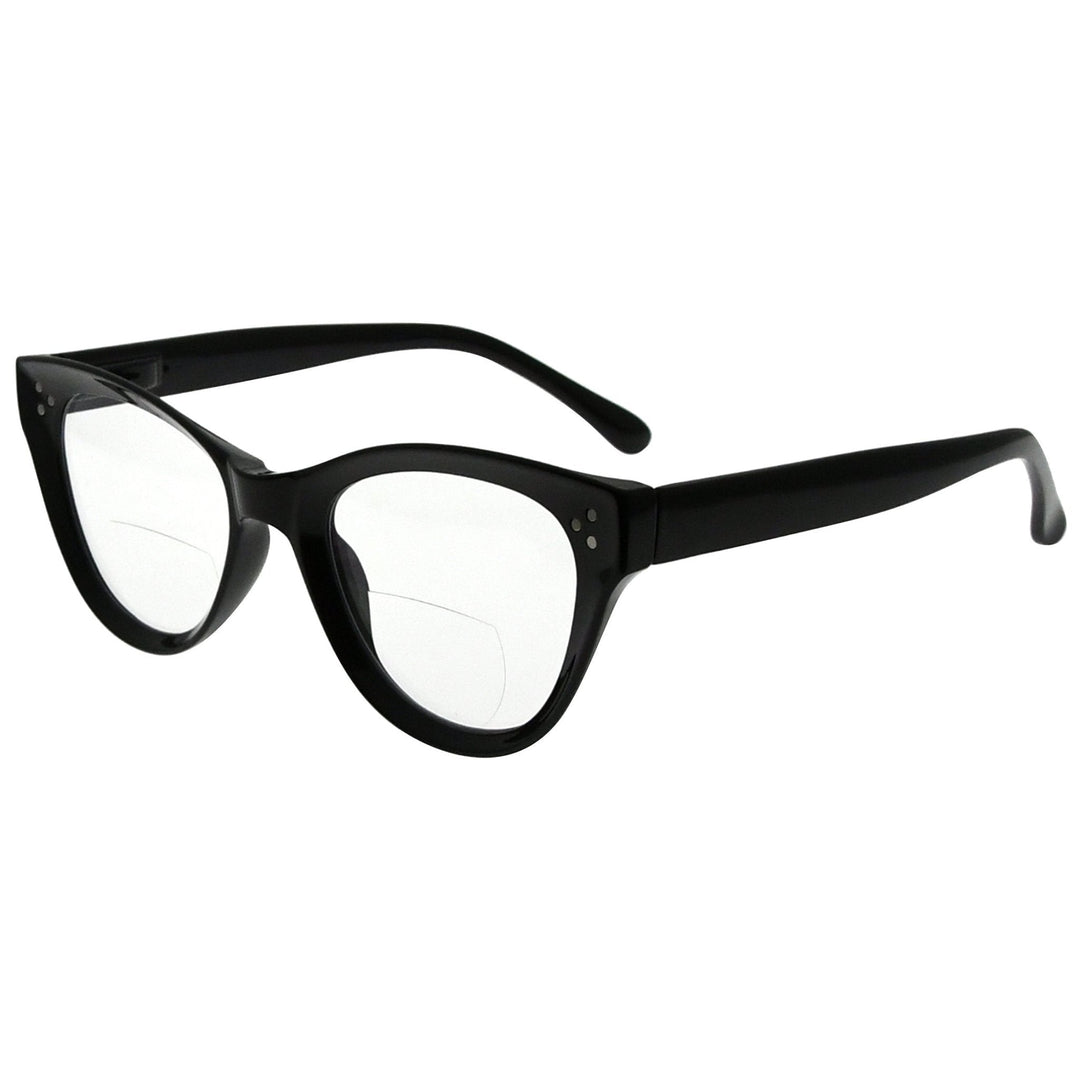 Gafas de lectura bifocales ojo de gato Lectores de marco más grueso BR9108 