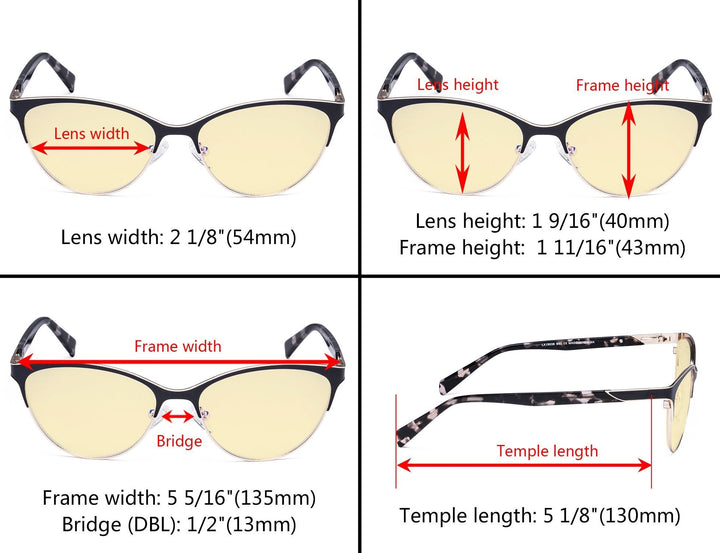 Cat-eye Blue Light Blocking Eyeglasses LX19038-BB60