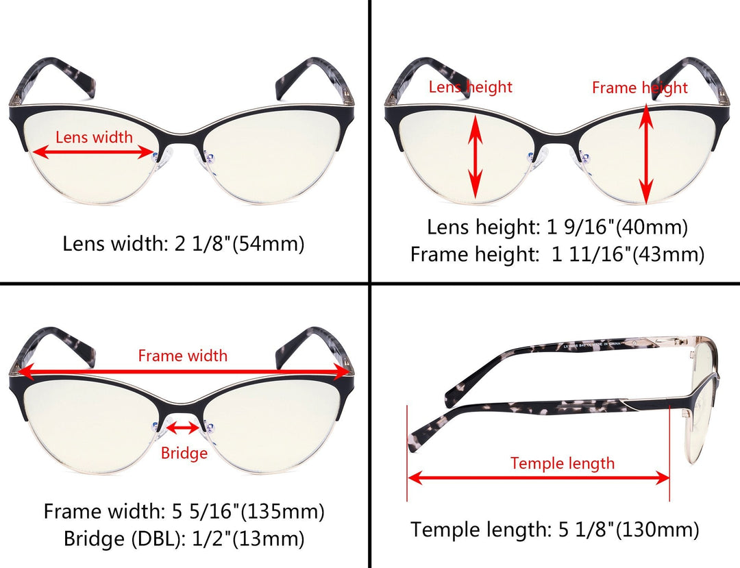Cat-eye Blue Light Filter Eyeglasses LX19038-BB40