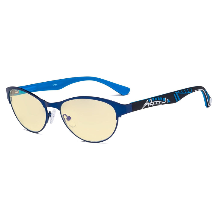 Metal Frame Cat-eye Blue Light Blocking Eyeglasses TM17004