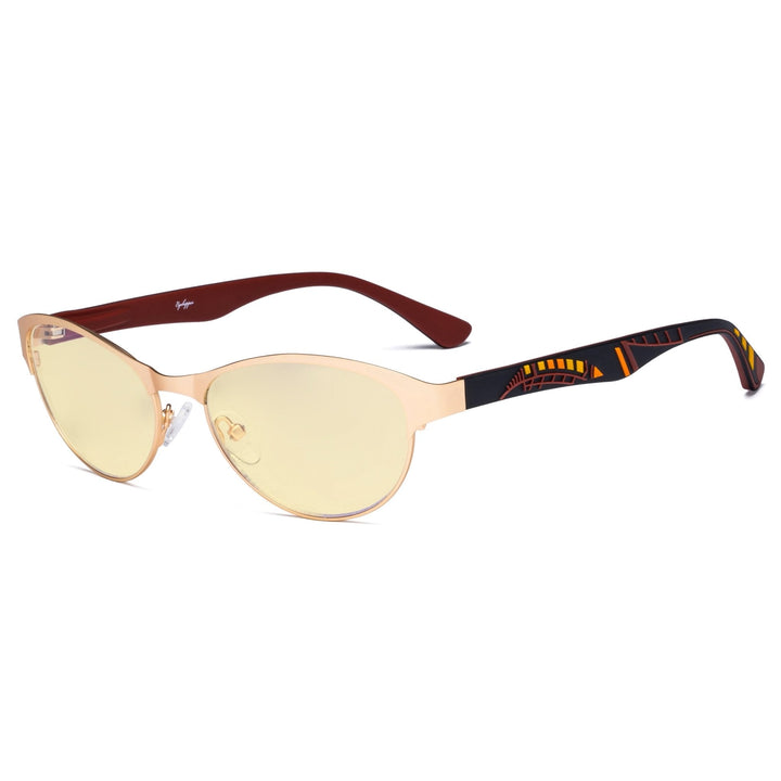 Metal Frame Cat-eye Blue Light Blocking Eyeglasses TM17004