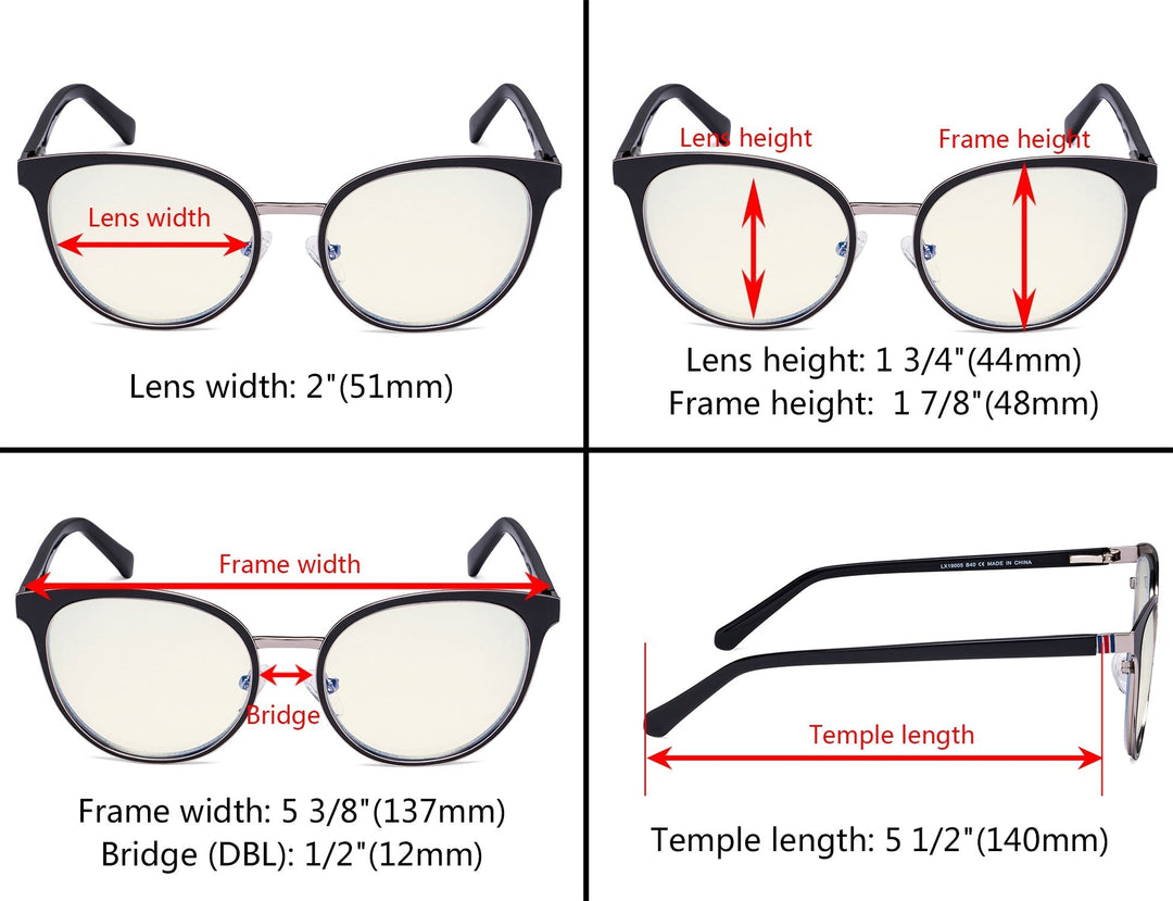 Cat-eye Blue Light Filter Eyeglasses LX19005-BB40