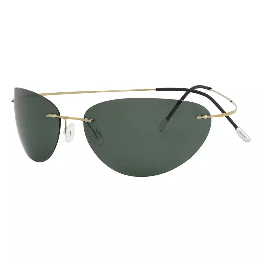 Cat-Eye Rimless Titanium Frame Polarized Sunglasses S1506
