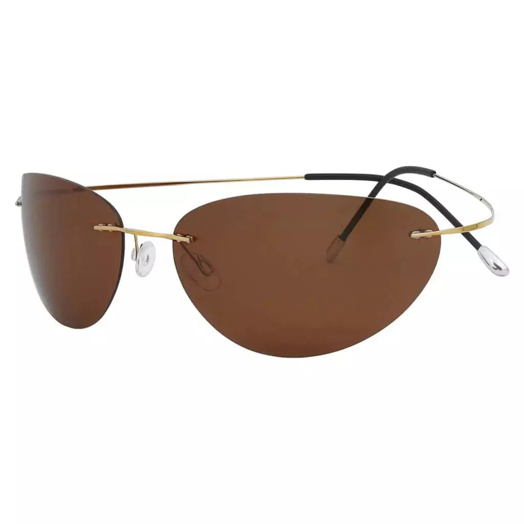 Cat-Eye Rimless Titanium Frame Polarized Sunglasses S1506