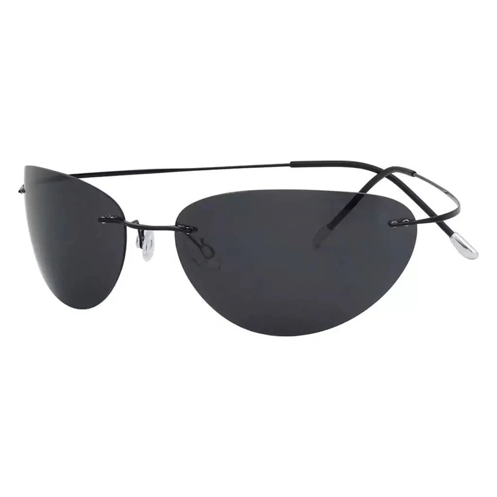 Cat-Eye Rimless Titanium Frame Polarized Sunglasses S1506