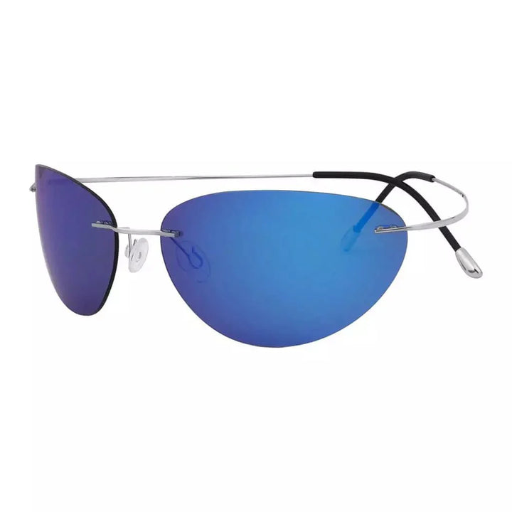 Cat-Eye Rimless Titanium Frame Polarized Sunglasses S1506