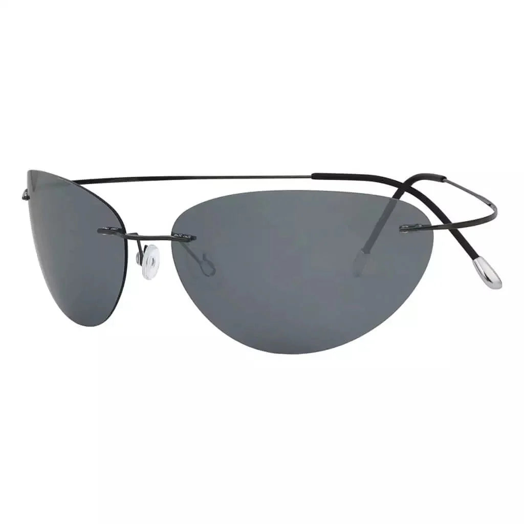 Cat-Eye Rimless Titanium Frame Polarized Sunglasses S1506