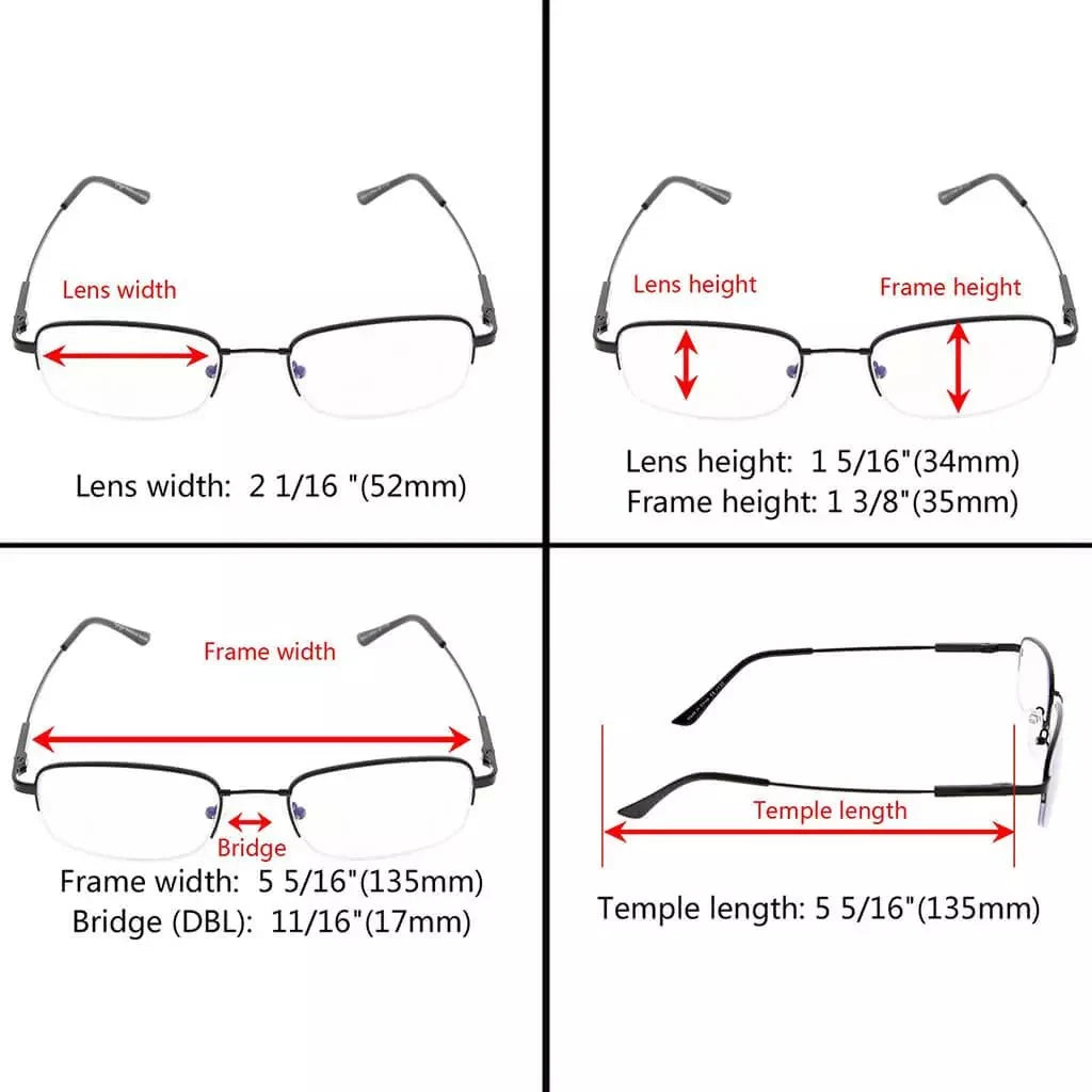 Chic Rectangle Progressive Multifocus Reading Glasses M1704