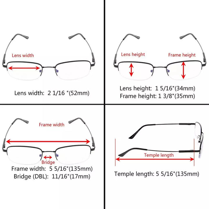 Chic Rectangle Progressive Multifocus Reading Glasses M1704
