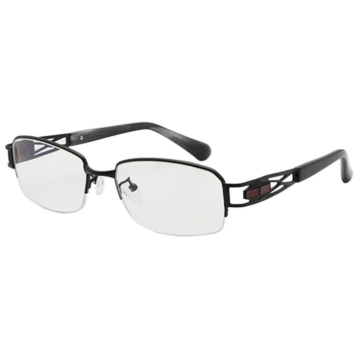 Chic Semi-rim Titanium Blue Light Filter Eyeglasses 001B