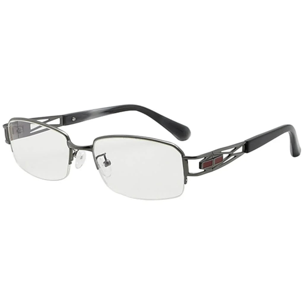 Chic Semi-rim Titanium Blue Light Filter Eyeglasses 001B
