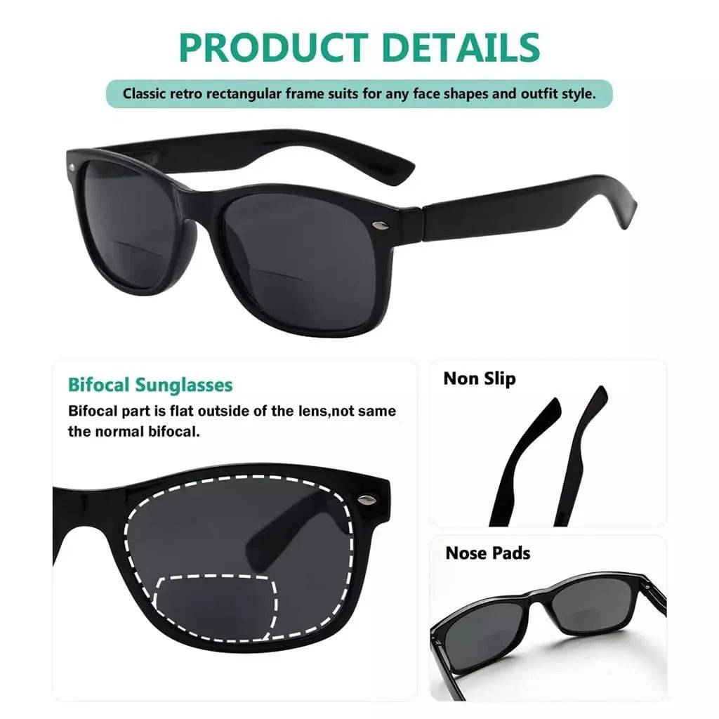 Bifocal Reading Sunglasses Sunshine Rectangle Readers SBR093