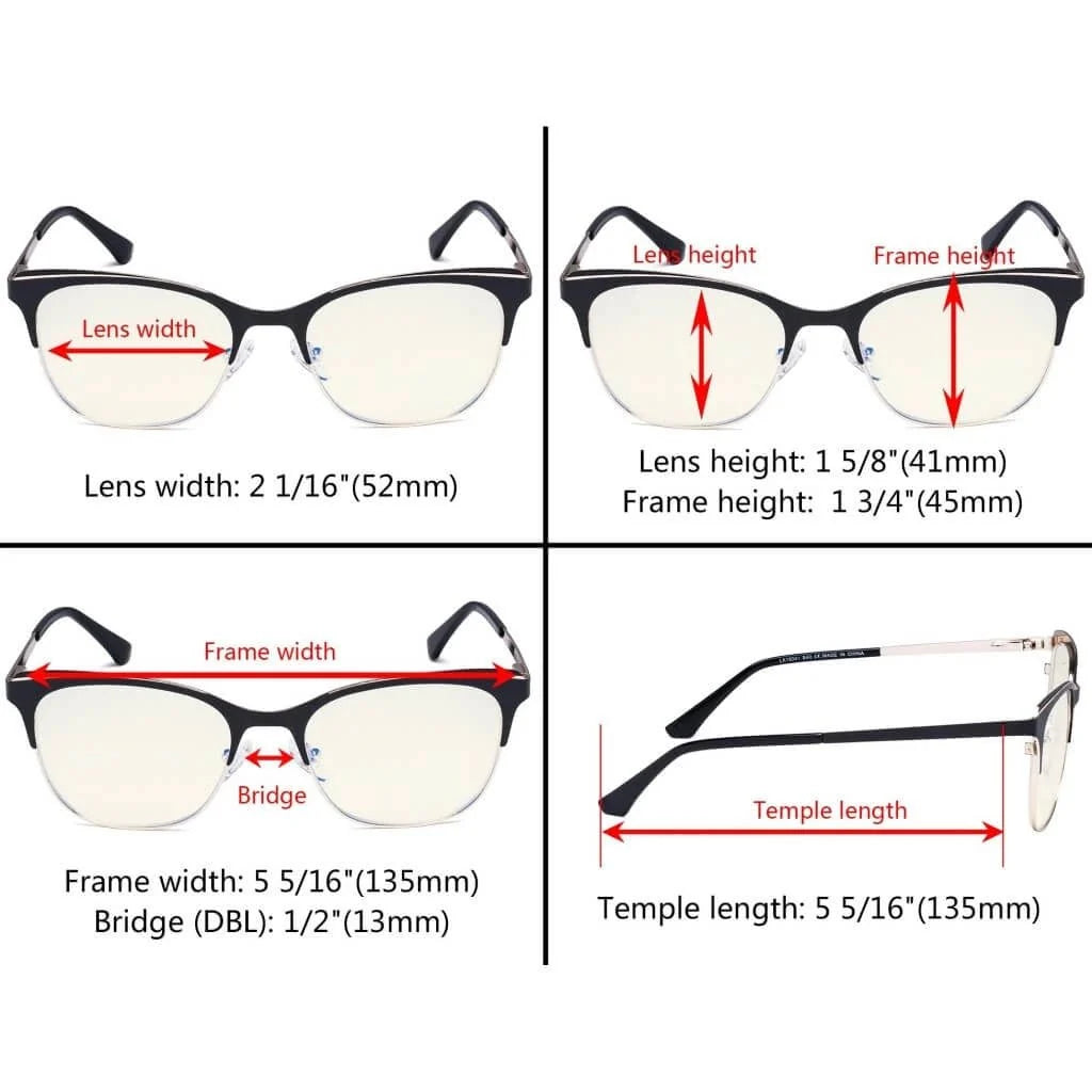 Classic Full-Rim Blue Light Filter Eyeglasses LX19041-BB40