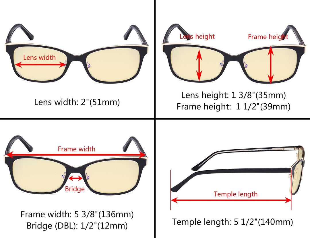 Metal Frame Blue Light Blocking Eyeglasses LX19006-BB60