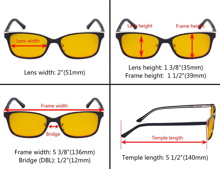 Metal Frame Blue Light Blocking Eyeglasses LX19006-BB90