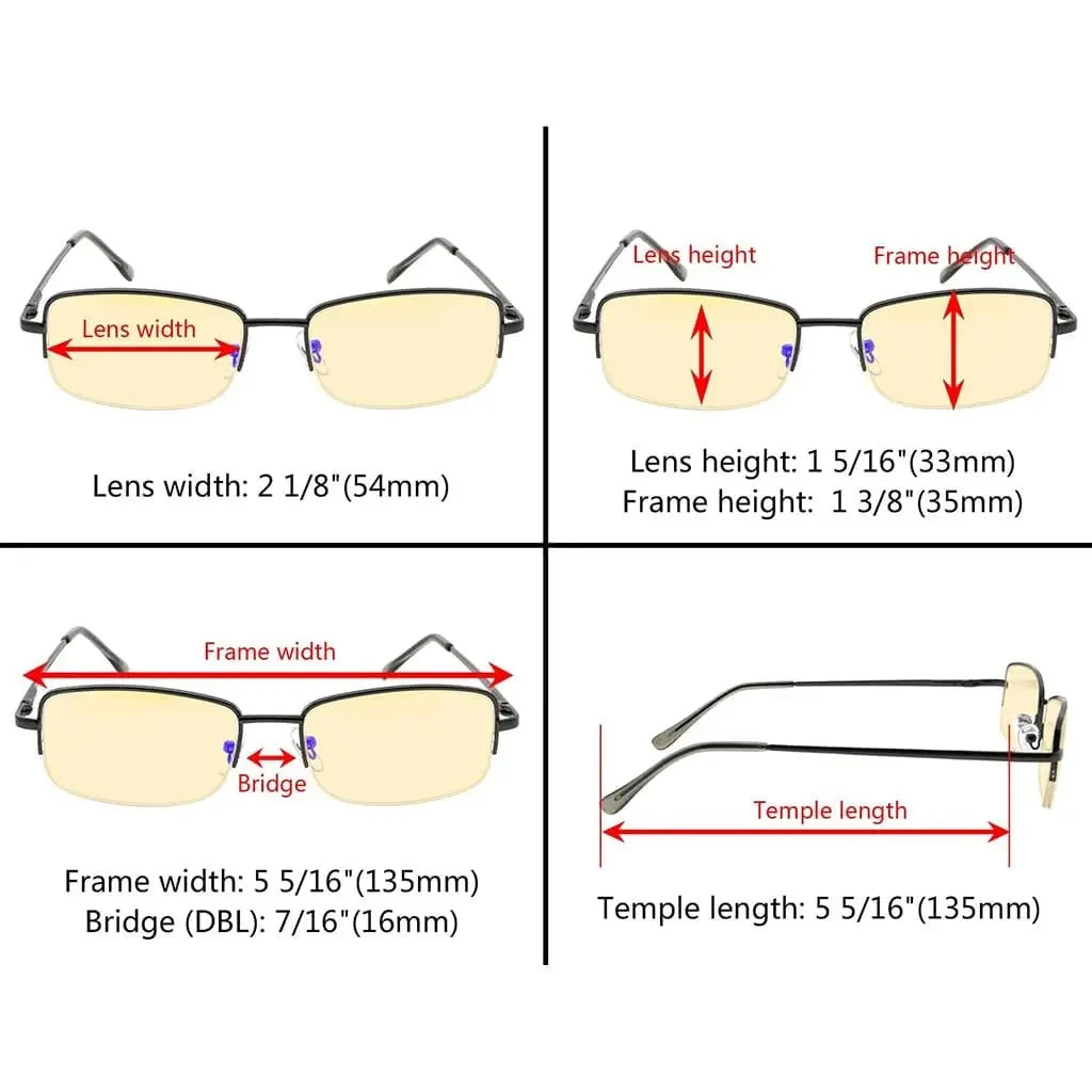 Metal Blue Light Blocking Reading Glasses TMCG15015