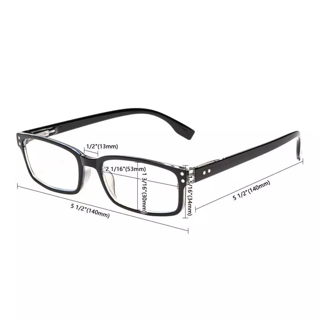 Classic Rectangle Blue Light Filter Reading Glasses 1-CG097