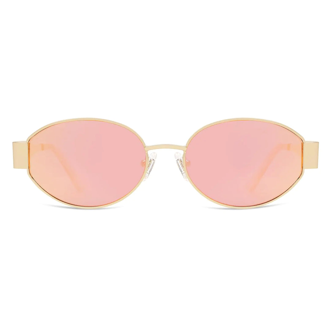 Retro Oval Sunglasses with UV400 Protection