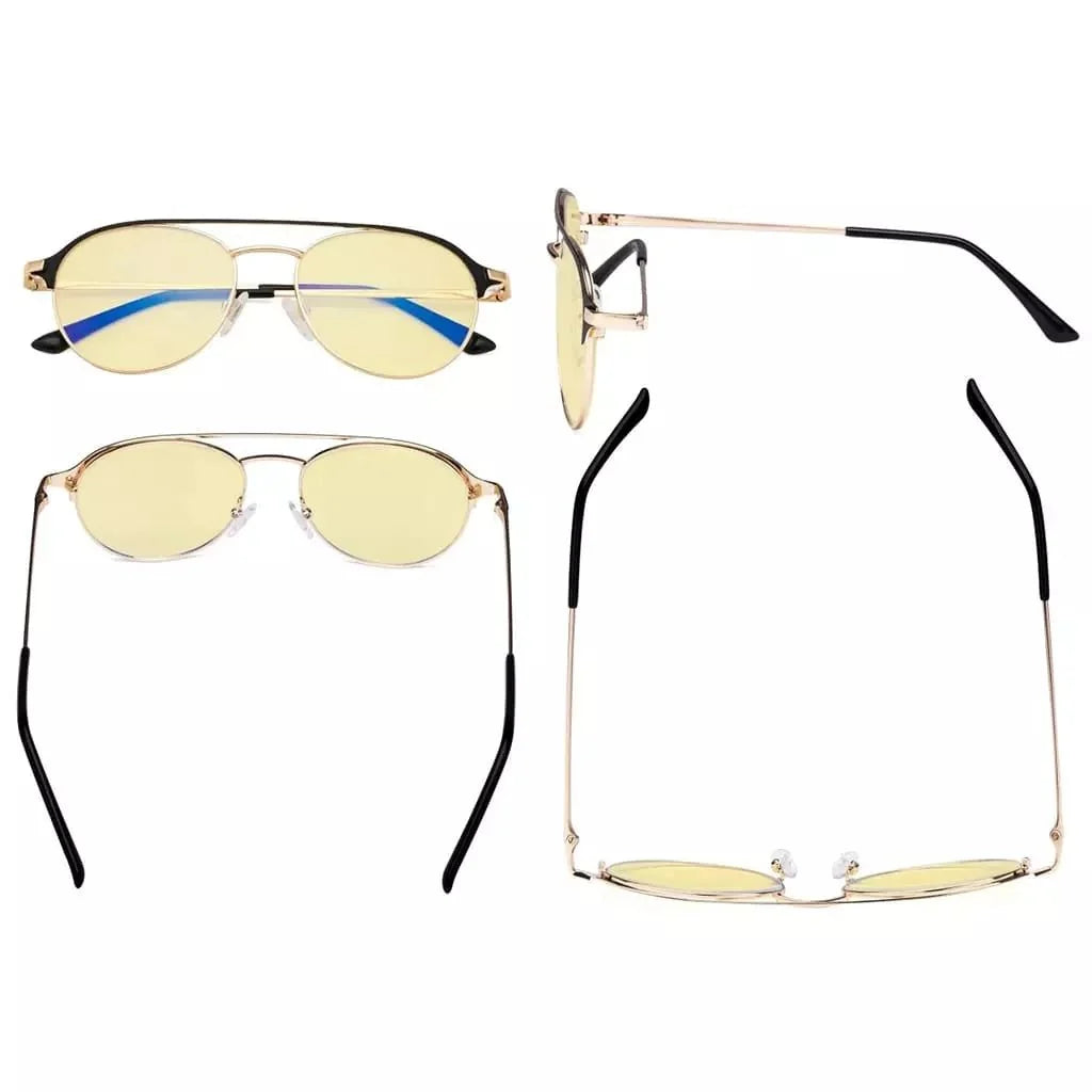 Double Bridge Blue Light Blocking Eyeglasses LX19027-BB60