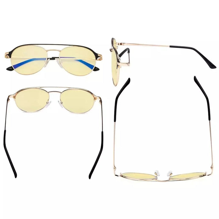 Double Bridge Blue Light Blocking Eyeglasses LX19027-BB60