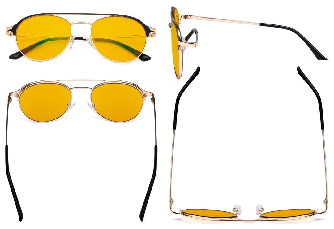 Double Bridge Blue Light Blocking Eyeglasses LX19027-BB90