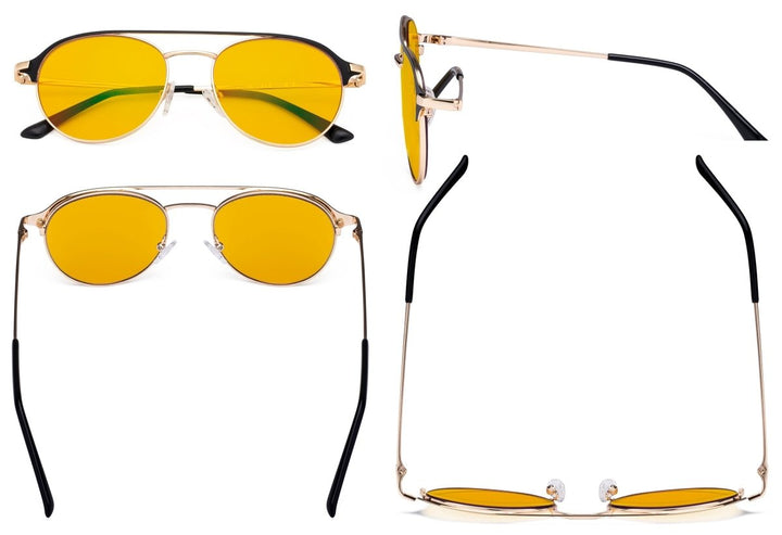 Double Bridge Blue Light Blocking Eyeglasses LX19027-BB90