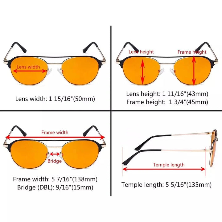 Double Bridge Blue Light Blocking Eyeglasses LX19027-BB98