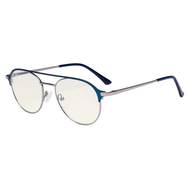 Double Bridge Blue Light Filter Eyeglasses LX19027-BB40
