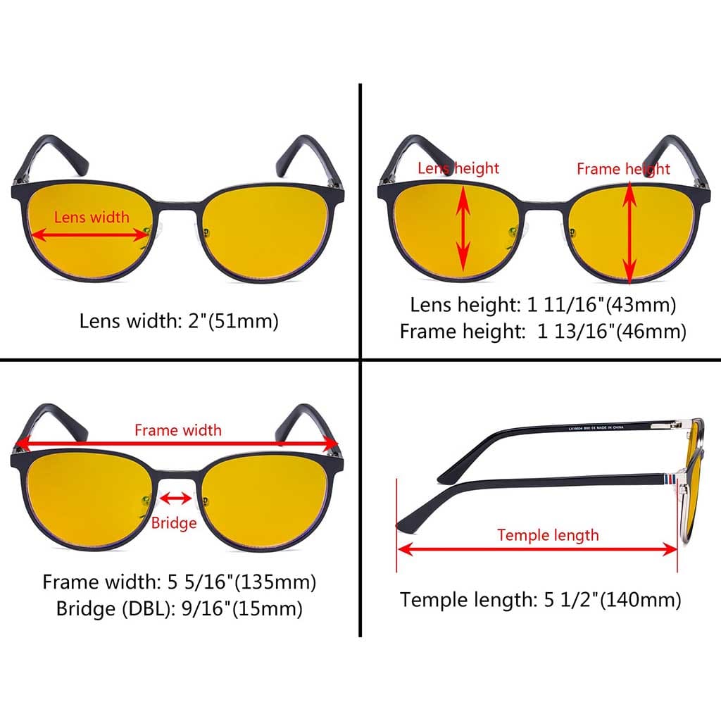 Oval Metal Blue Light Blocking Eyeglasses LX19004-BB90