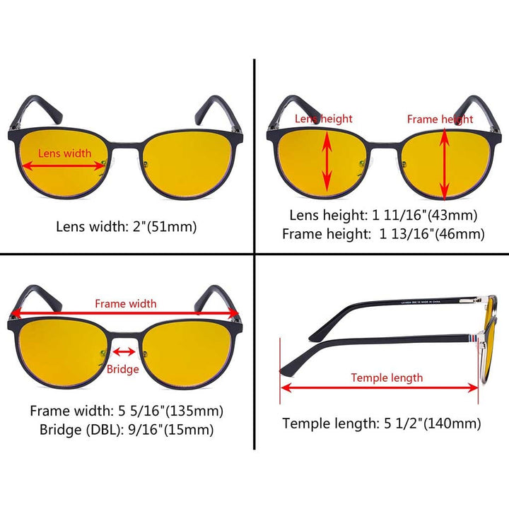 Oval Metal Blue Light Blocking Eyeglasses LX19004-BB90