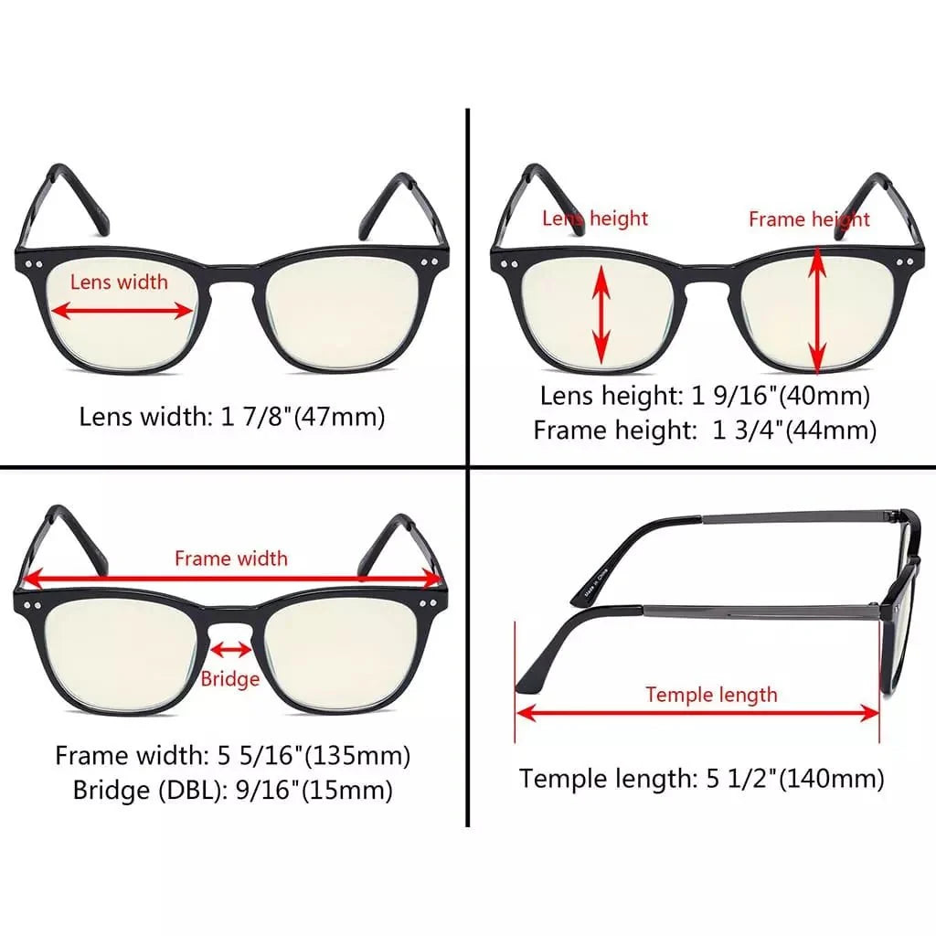 Square Blue Light Filter Reading Glasses UVRJ003