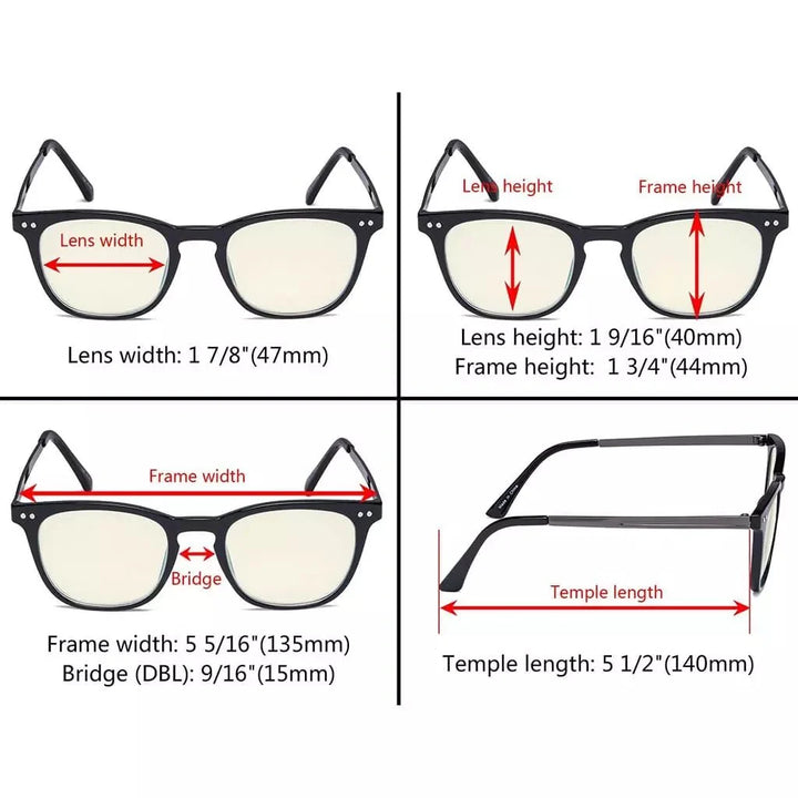 Square Blue Light Filter Reading Glasses UVRJ003