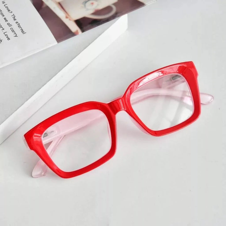 Fashionable Thicker Frame Reading Glasses Square Design R9106-A