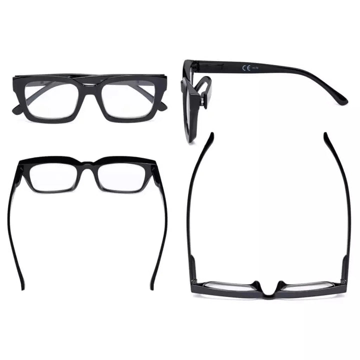 Fashionable Thicker Frame Reading Glasses Square Design R9106-A