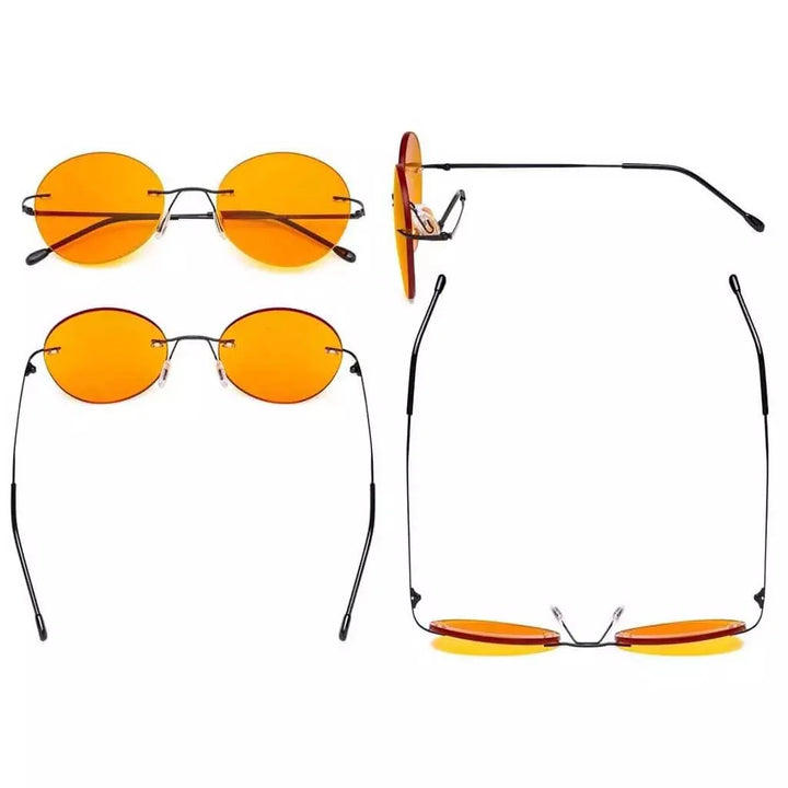 Frameless Titanium Blue Light Blocking Reading Glasses DSWK9910