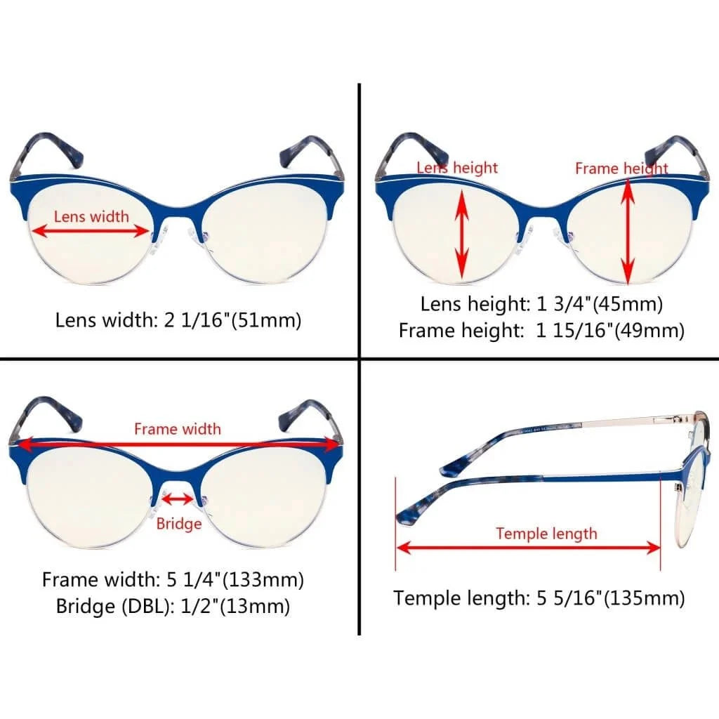 Full-rim Blue Light Filter Eyeglasses LX19042-BB40
