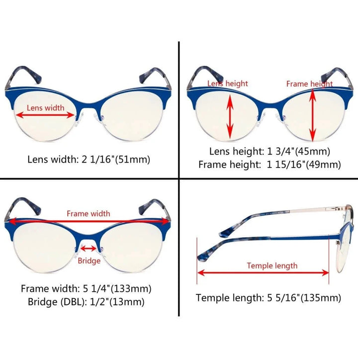 Full-rim Blue Light Filter Eyeglasses LX19042-BB40