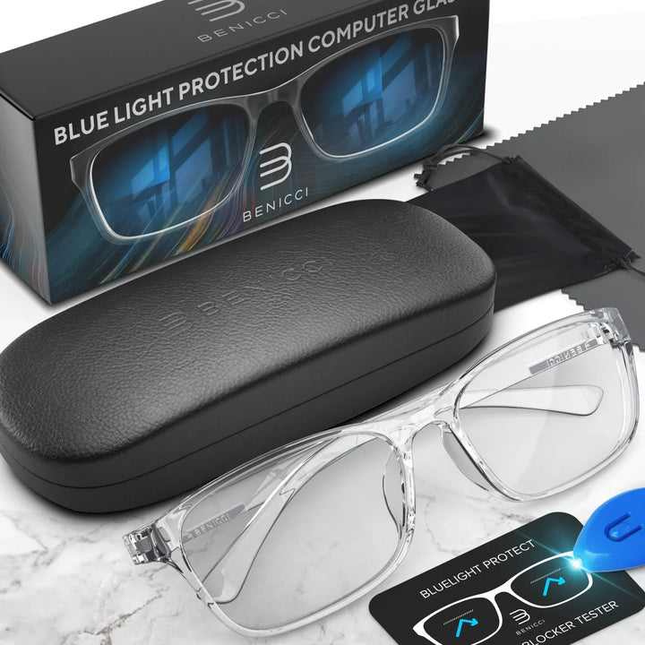 Blue Light Computer Blocking Glasses for Men and Women - Ease Digital Eye Strain, Dry Eyes, Headaches and Blurry Vision - Instantly Blocks