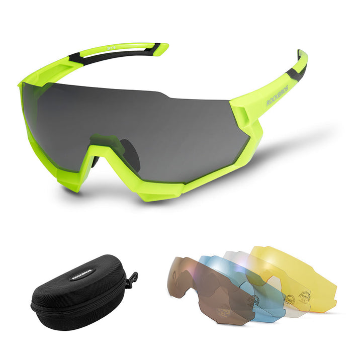 ROCKBROS Polarized Sports Sunglasses with 4 Interchangeable Lens